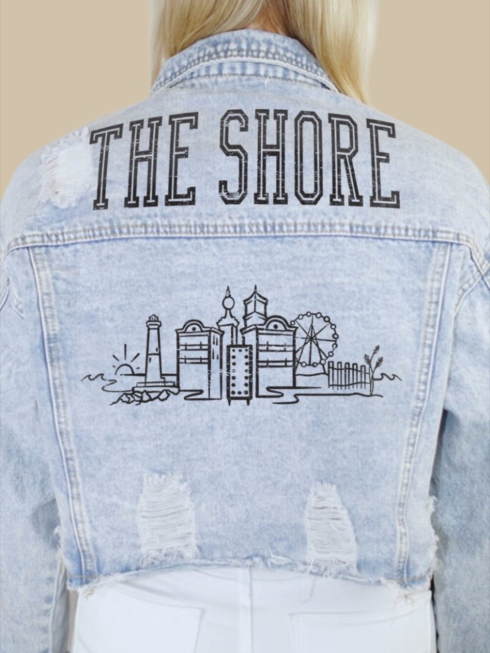 The Shore/Jersey Shore Skyline Denim Jacket